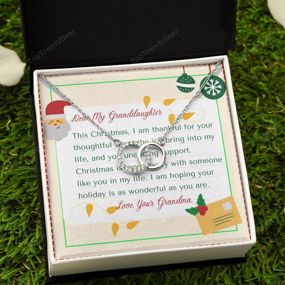 To My Granddaughter Necklace From Nana Hope Your Holiday Is As Wonderful As You Are Christmas Perfect Pair Necklace
