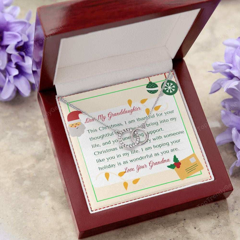 To My Granddaughter Necklace From Nana Hope Your Holiday Is As Wonderful As You Are Christmas Perfect Pair Necklace