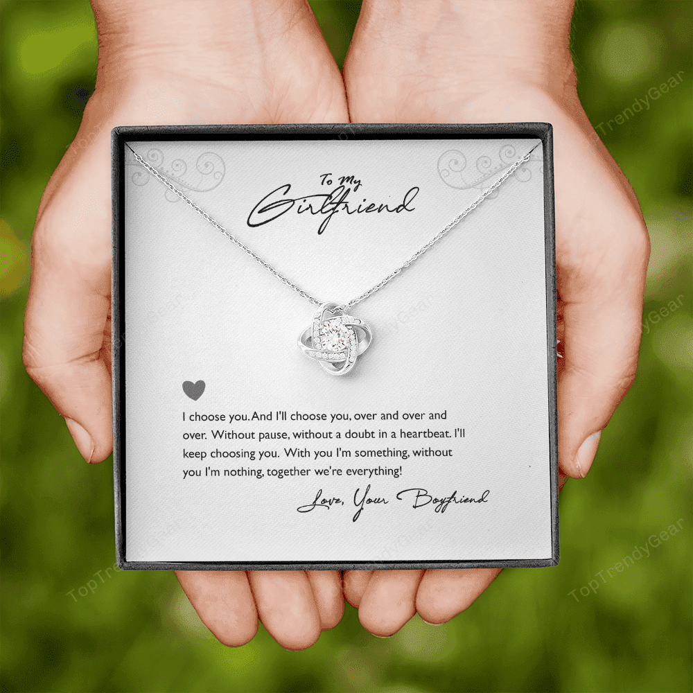 Without You I'm Nothing Gift For Her Love Knot Necklace