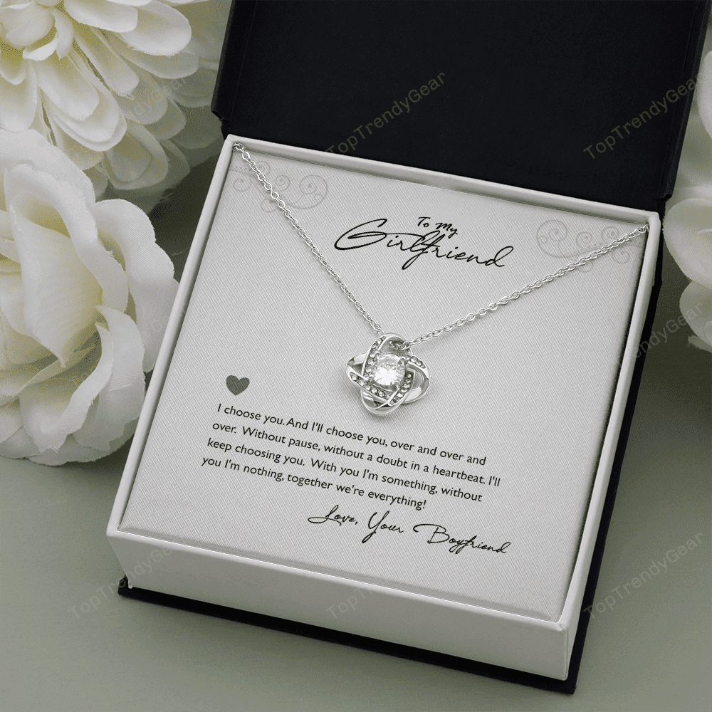 Without You I'm Nothing Gift For Her Love Knot Necklace