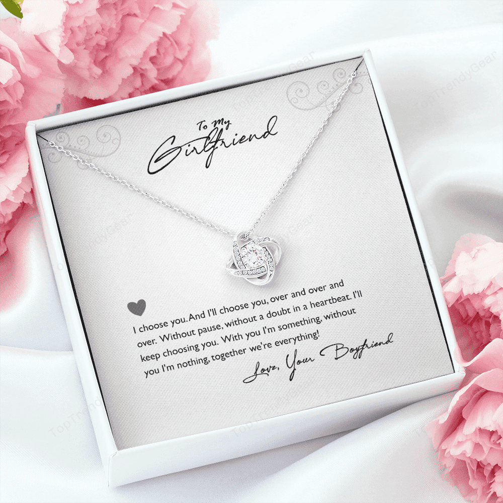 Without You I'm Nothing Gift For Her Love Knot Necklace