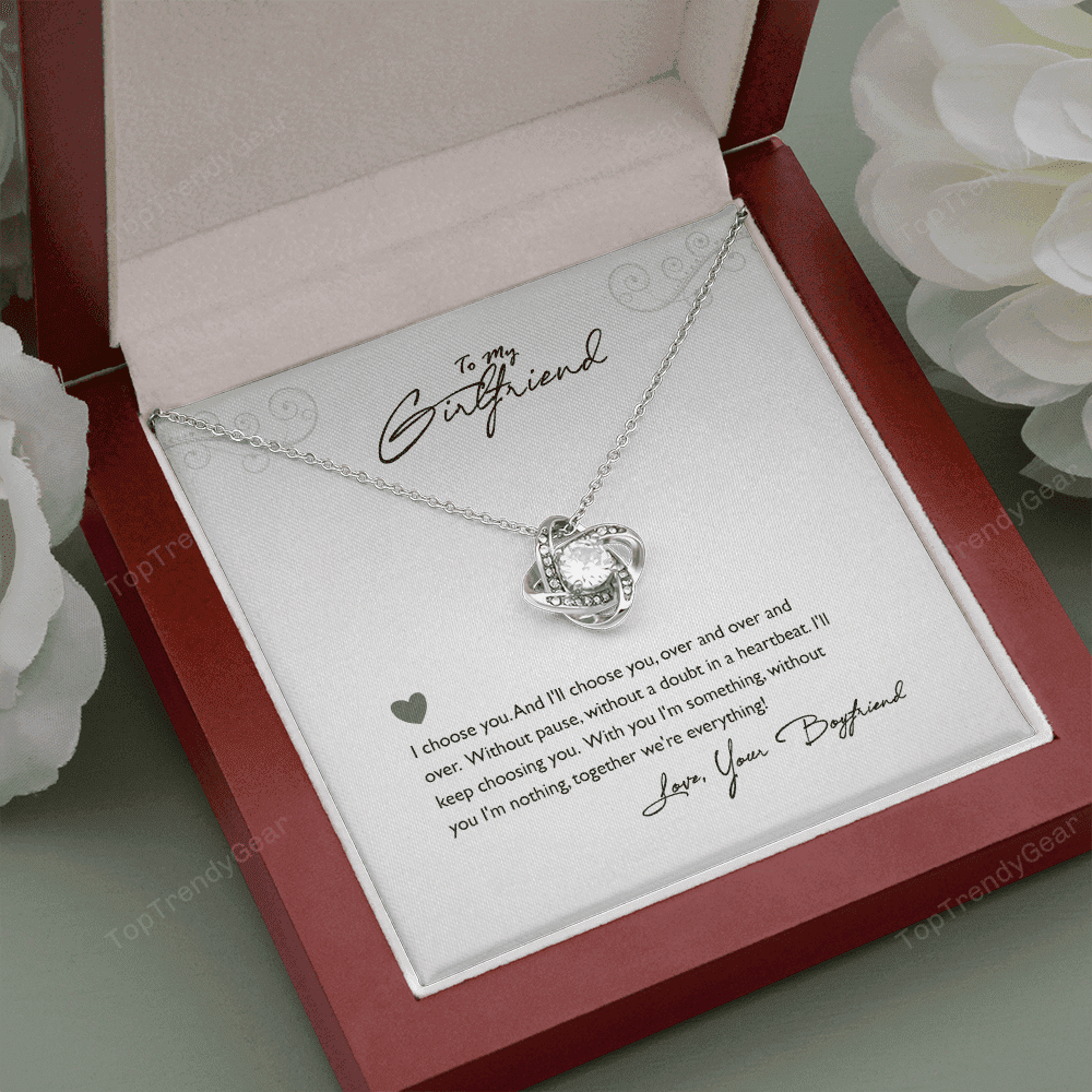 Without You I'm Nothing Gift For Her Love Knot Necklace