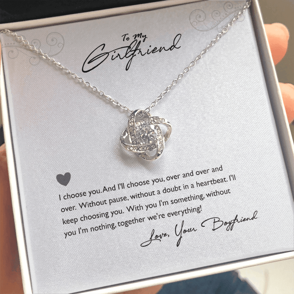 Without You I'm Nothing Gift For Her Love Knot Necklace