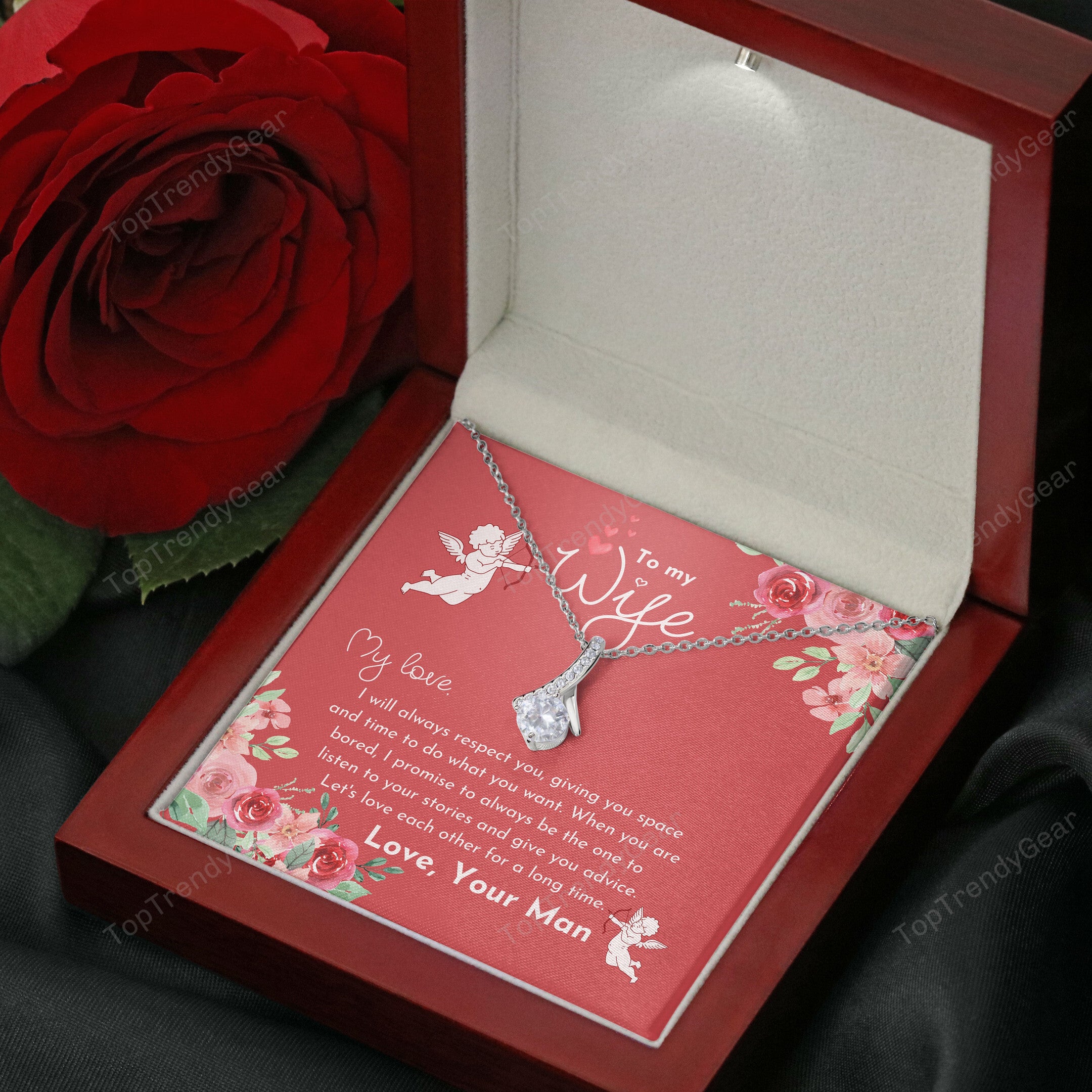 To My Wife Let's Love Each Other For A Long Time Alluring Beauty Necklace