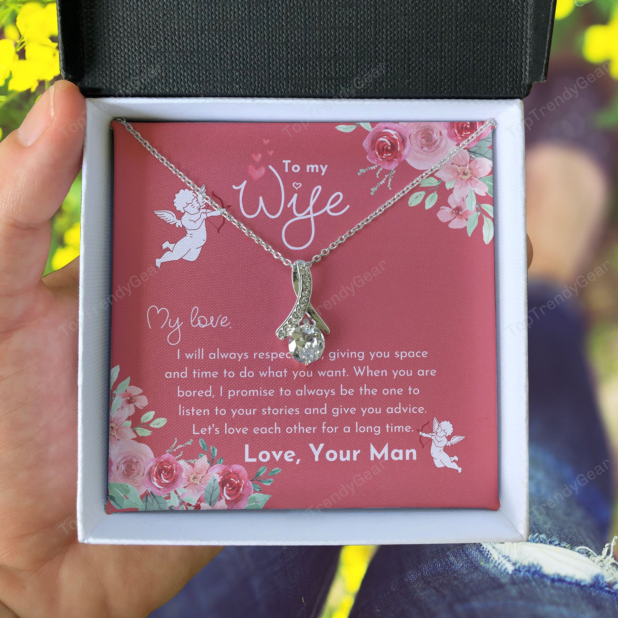 To My Wife Let's Love Each Other For A Long Time Alluring Beauty Necklace