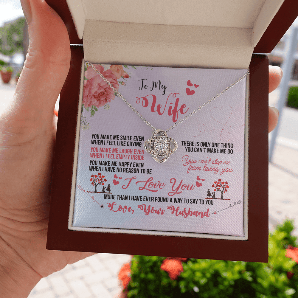 When I Feel Empty Inside To Wife Love Knot Necklace