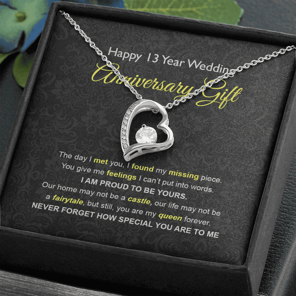 Wife Necklace, 13th Wedding Anniversary Necklace Gift Ideas For Wife Forever Love Necklace