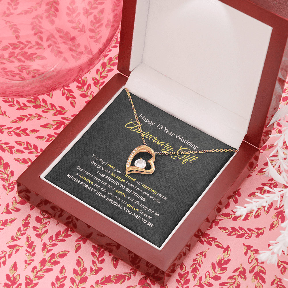 Wife Necklace, 13th Wedding Anniversary Necklace Gift Ideas For Wife Forever Love Necklace