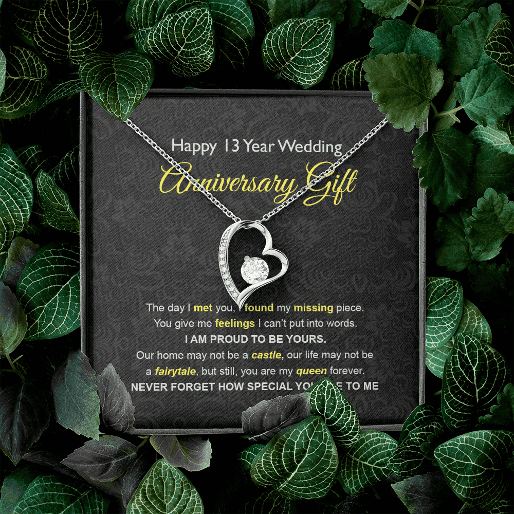 Wife Necklace, 13th Wedding Anniversary Necklace Gift Ideas For Wife Forever Love Necklace