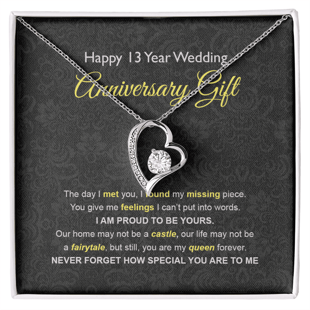 Wife Necklace, 13th Wedding Anniversary Necklace Gift Ideas For Wife Forever Love Necklace