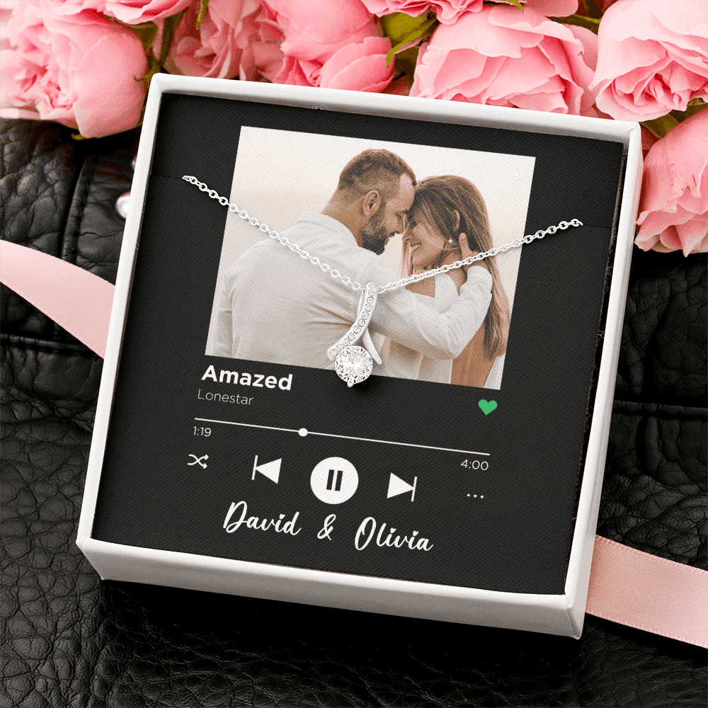 Amazed Spotify Code Song Art Custom Name And Photo Alluring Beauty Necklace Gift For Her