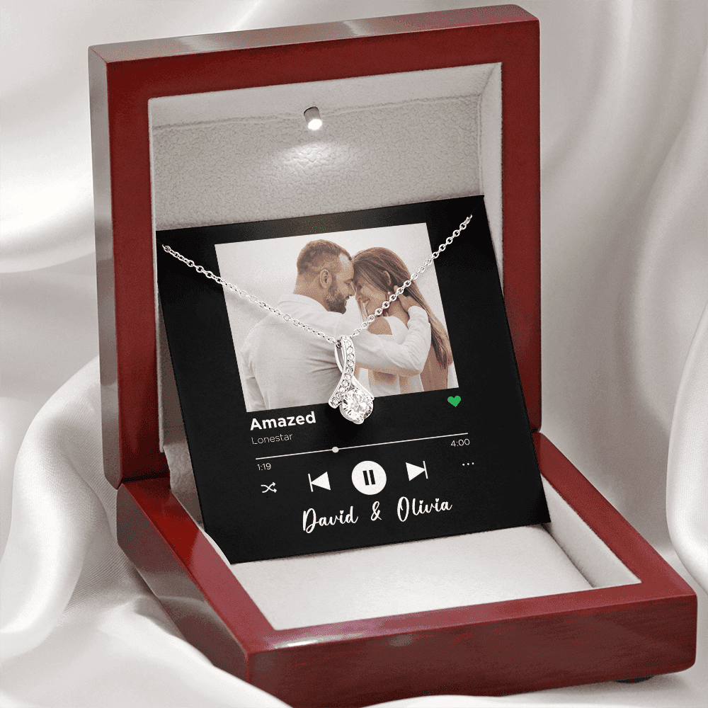 Amazed Spotify Code Song Art Custom Name And Photo Alluring Beauty Necklace Gift For Her