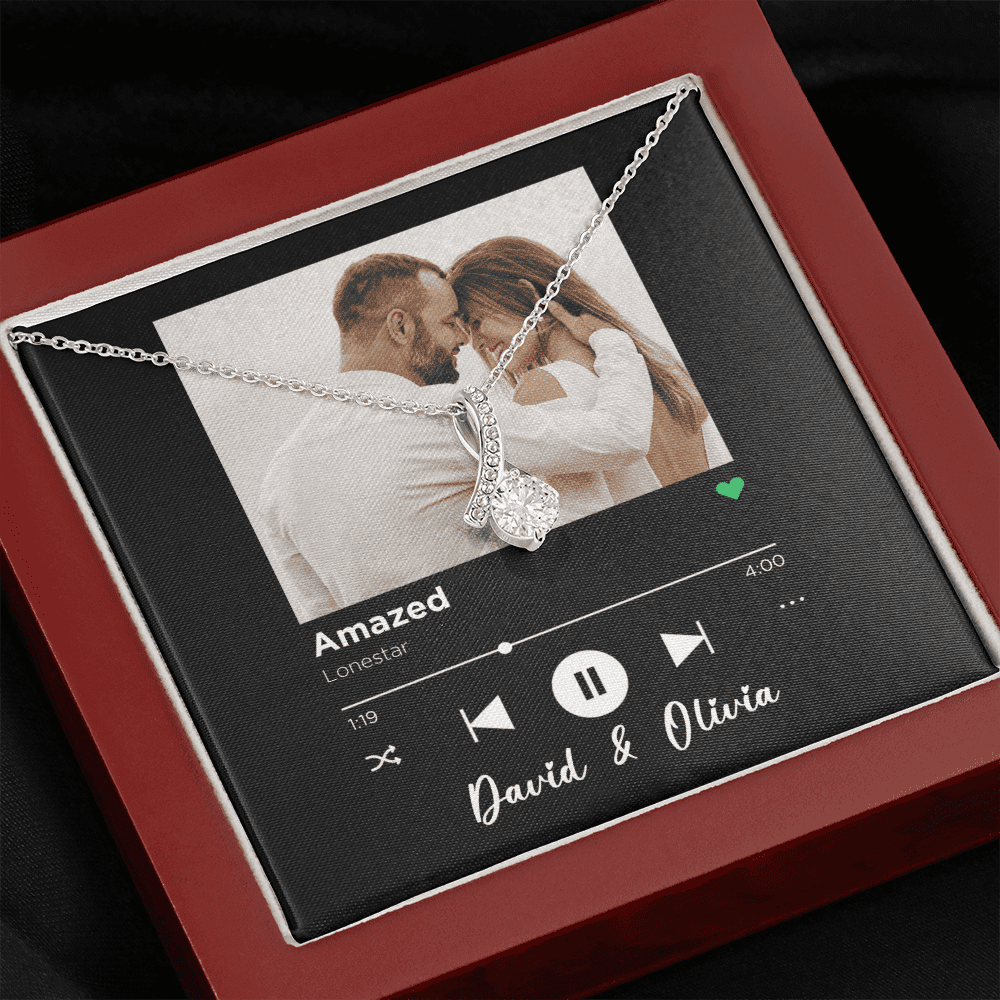 Amazed Spotify Code Song Art Custom Name And Photo Alluring Beauty Necklace Gift For Her