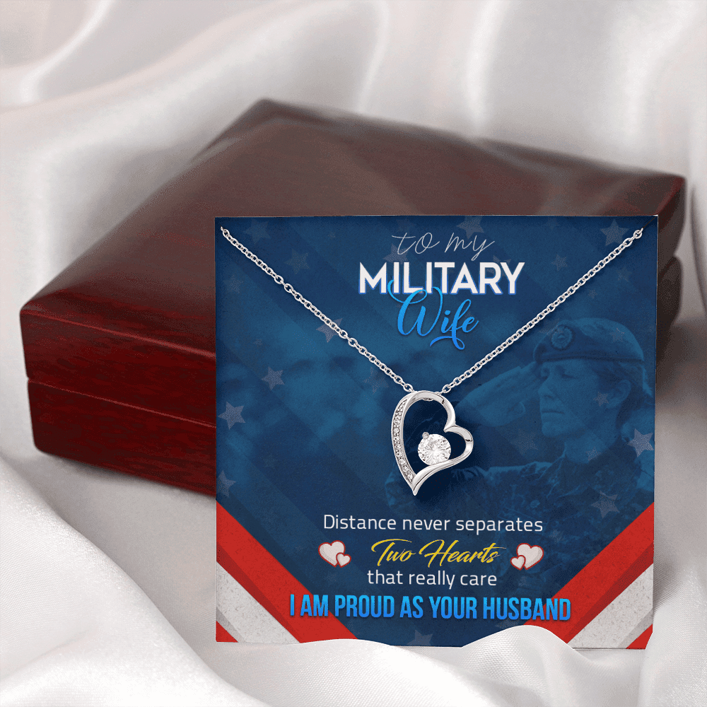 Wife Necklace Distance Never Separates Two Heart Gift For Wife From Husband Forever Love Necklace