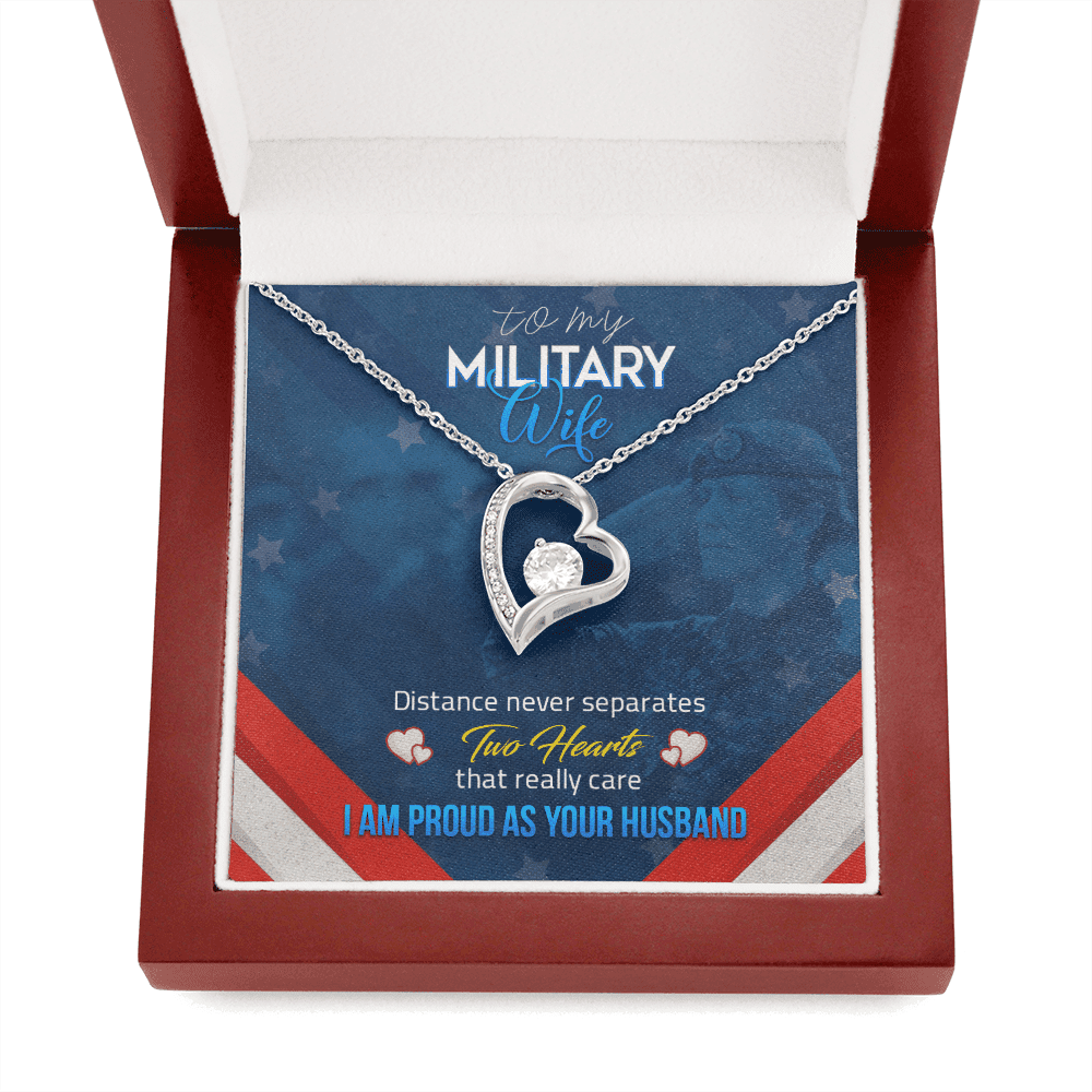 Wife Necklace Distance Never Separates Two Heart Gift For Wife From Husband Forever Love Necklace