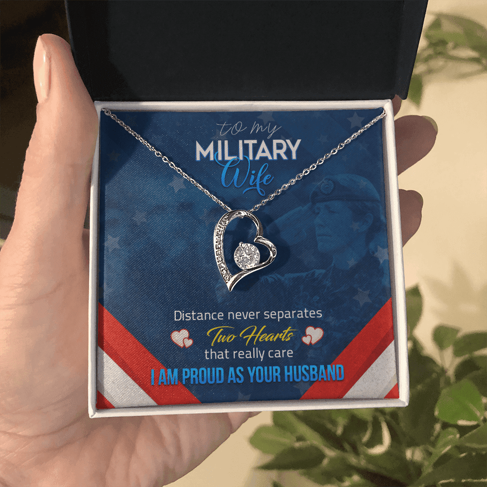 Wife Necklace Distance Never Separates Two Heart Gift For Wife From Husband Forever Love Necklace