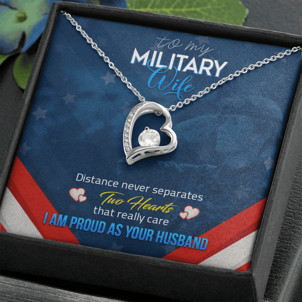 Wife Necklace Distance Never Separates Two Heart Gift For Wife From Husband Forever Love Necklace