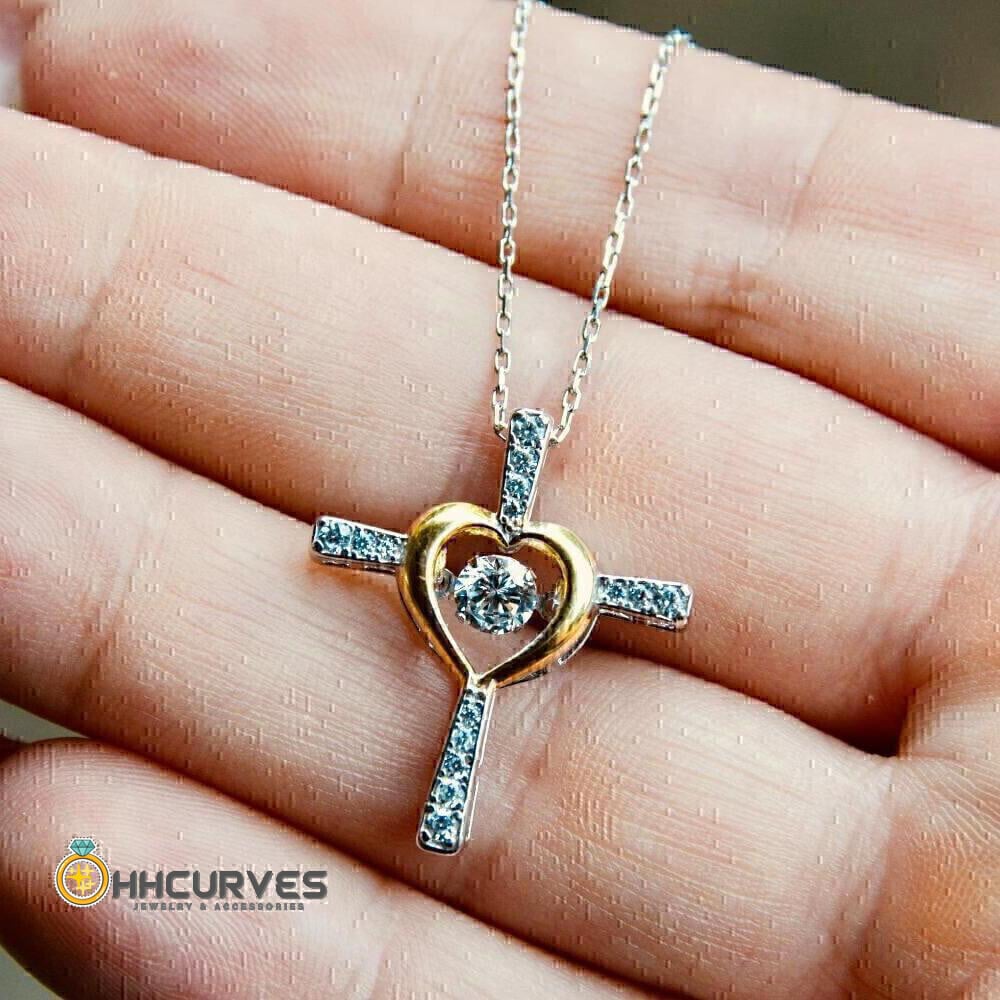 Valentine's Day Necklace I Will Never Get Tired Of Loving You Gift For Girlfriend Cross Dancing Necklace 