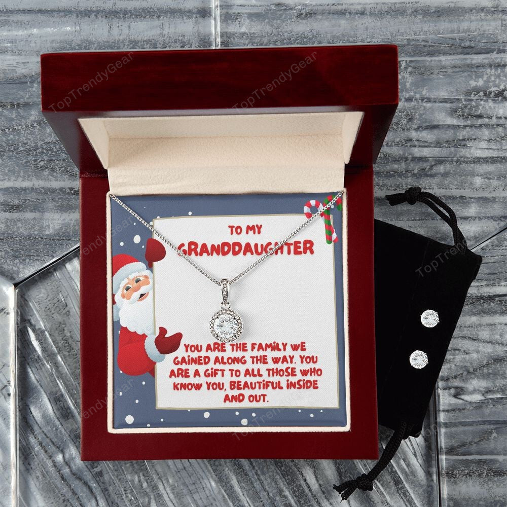Granddaughter Necklace You Are The Family We Gained Along The Way Eternal Hope Necklace Set Unique Gifts For Christmas