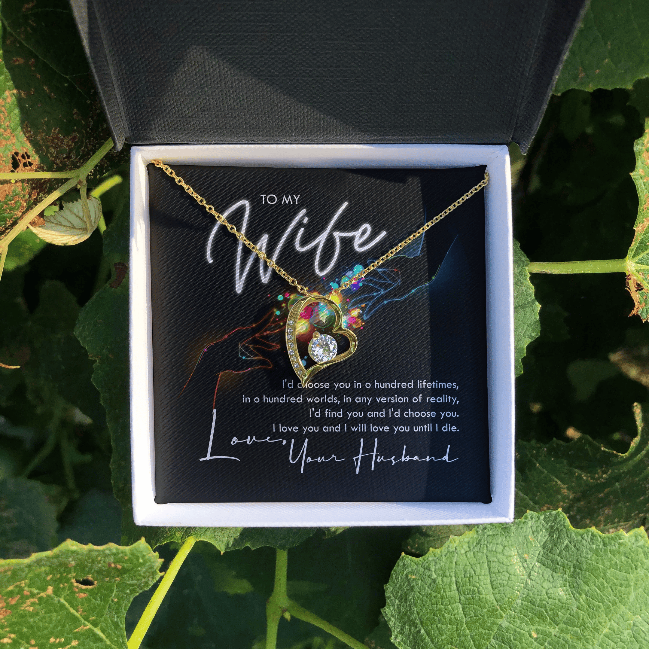 To My Wife I Love You Always Until I Die Forever Love Necklace