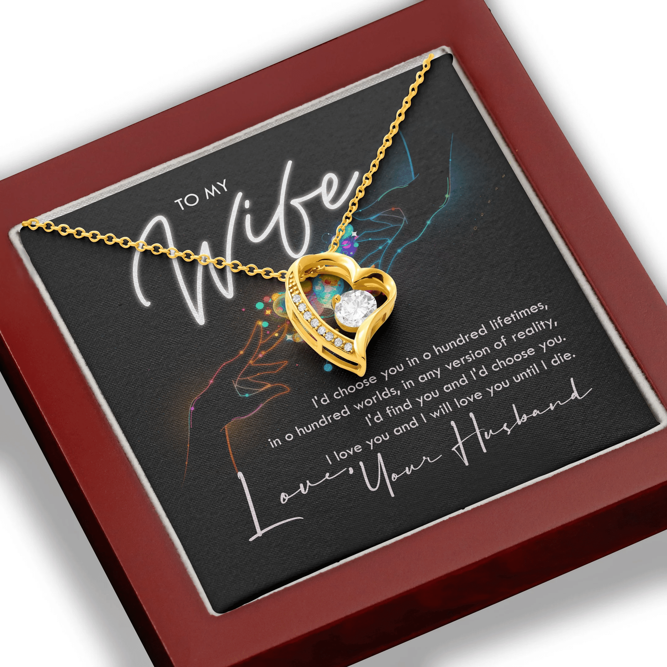 To My Wife I Love You Always Until I Die Forever Love Necklace