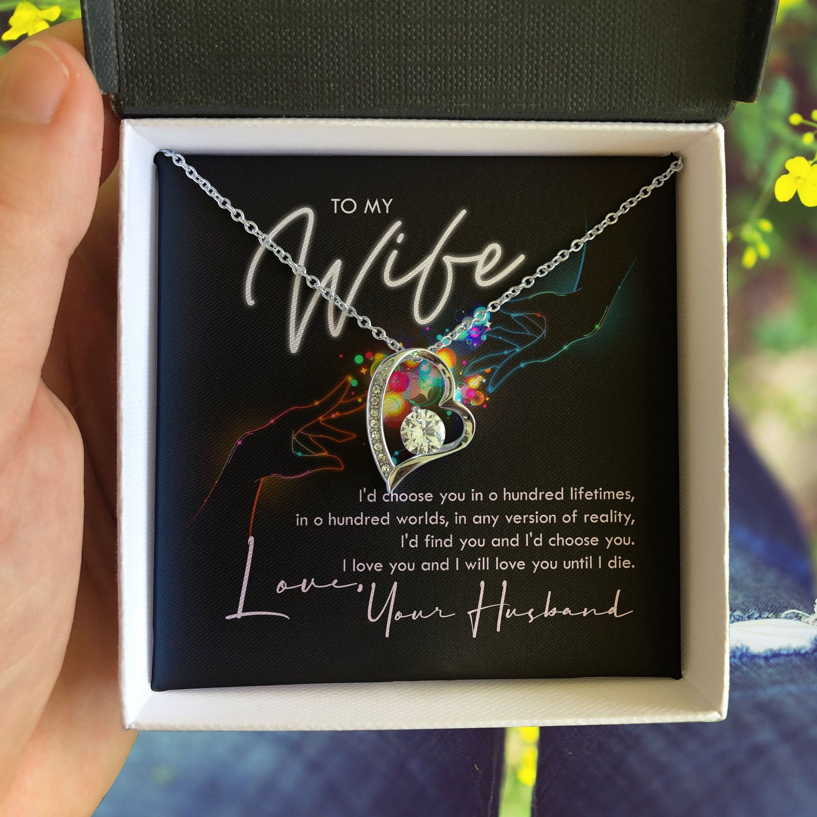 To My Wife I Love You Always Until I Die Forever Love Necklace