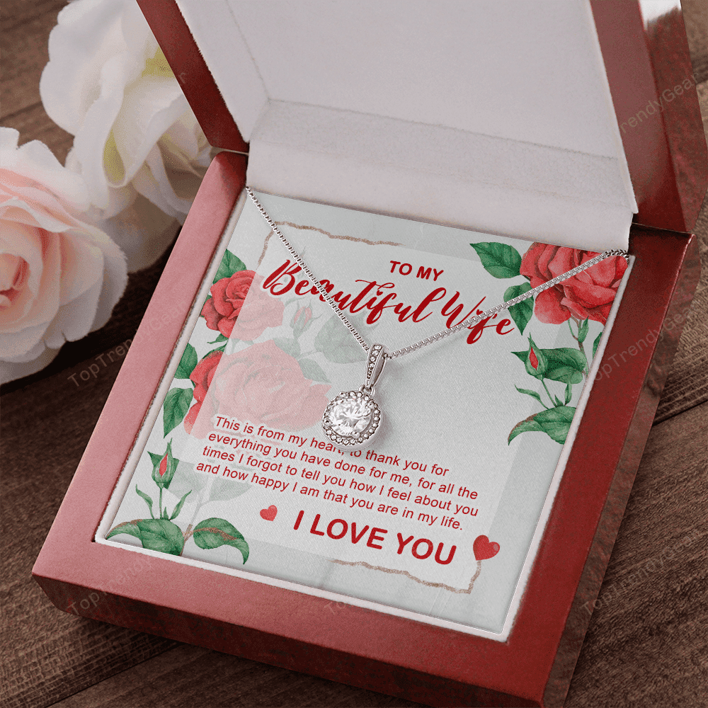 To My Beautiful Wife From Husband You Are In My Life Eternal Hope Necklace