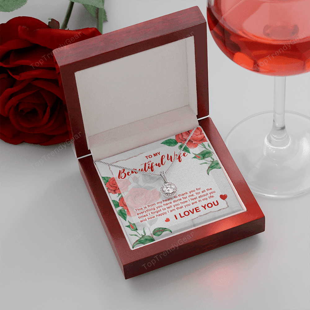 To My Beautiful Wife From Husband You Are In My Life Eternal Hope Necklace