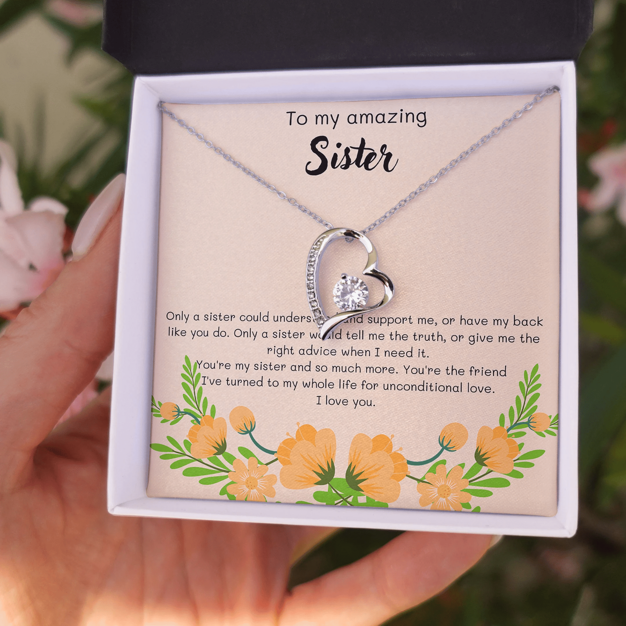 Gift For Sister You're My Sister And So Much More Forever Love Necklace