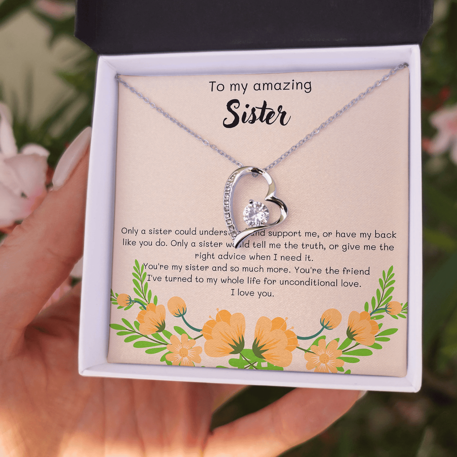 Gift For Sister You're My Sister And So Much More Forever Love Necklace