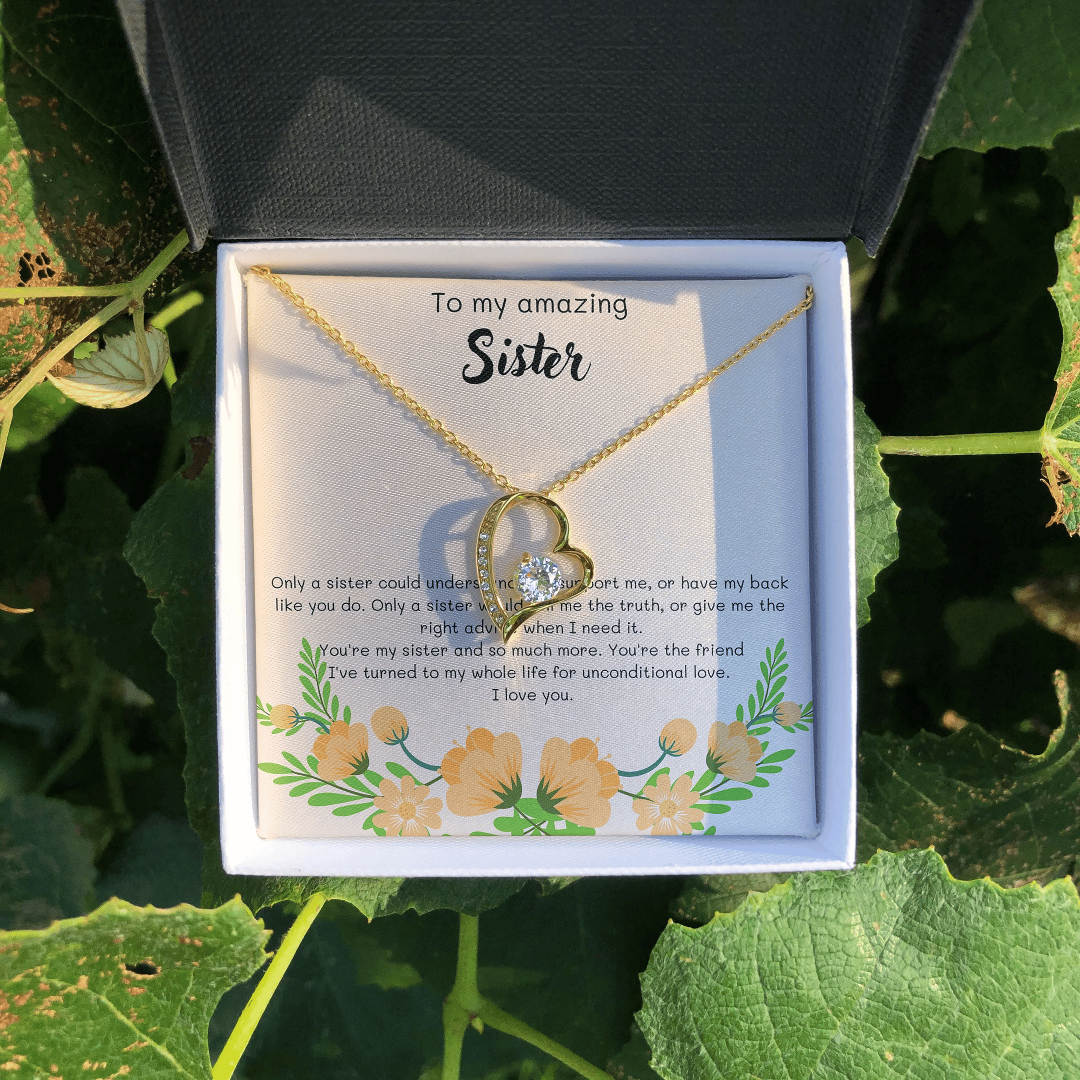 Gift For Sister You're My Sister And So Much More Forever Love Necklace
