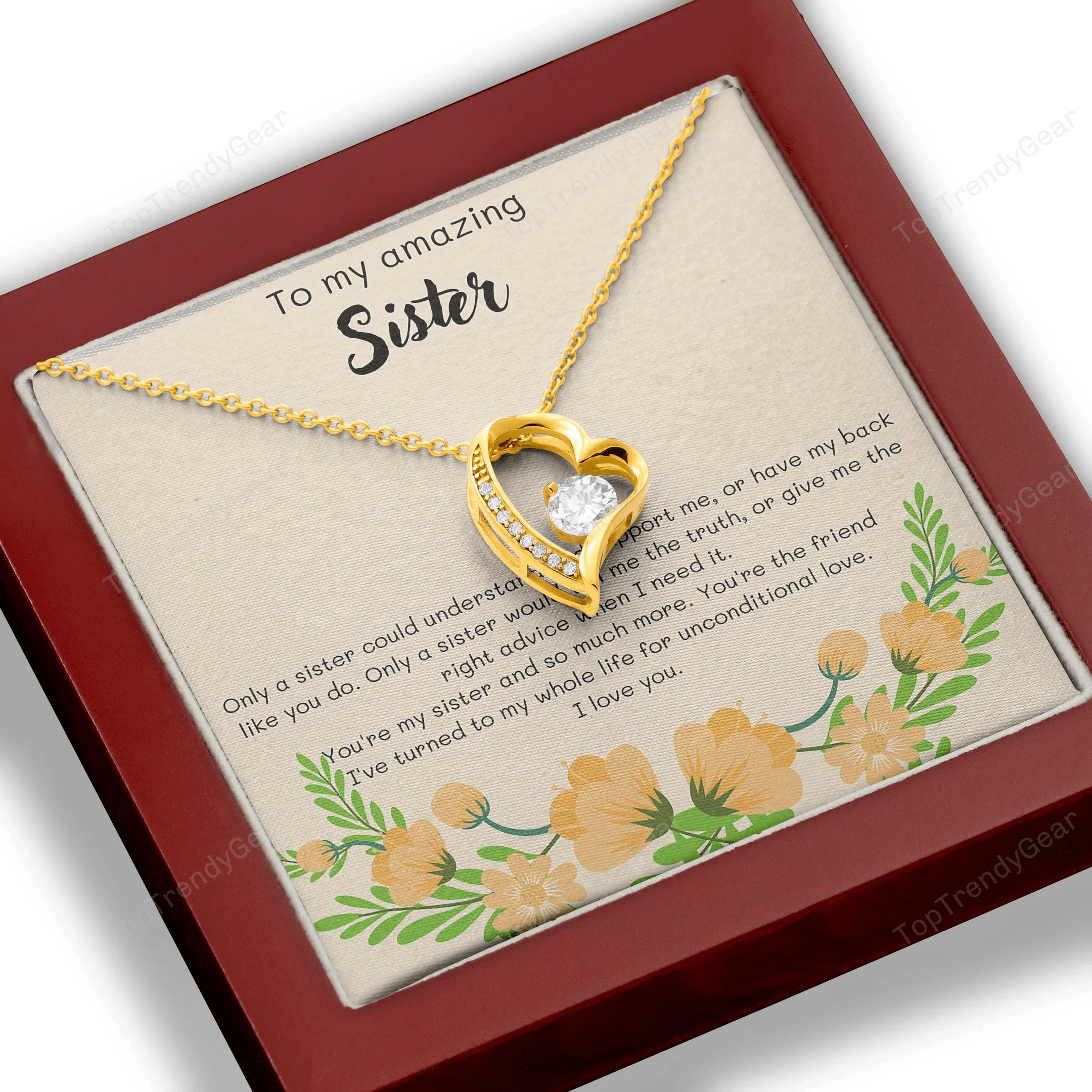 Gift For Sister You're My Sister And So Much More Forever Love Necklace
