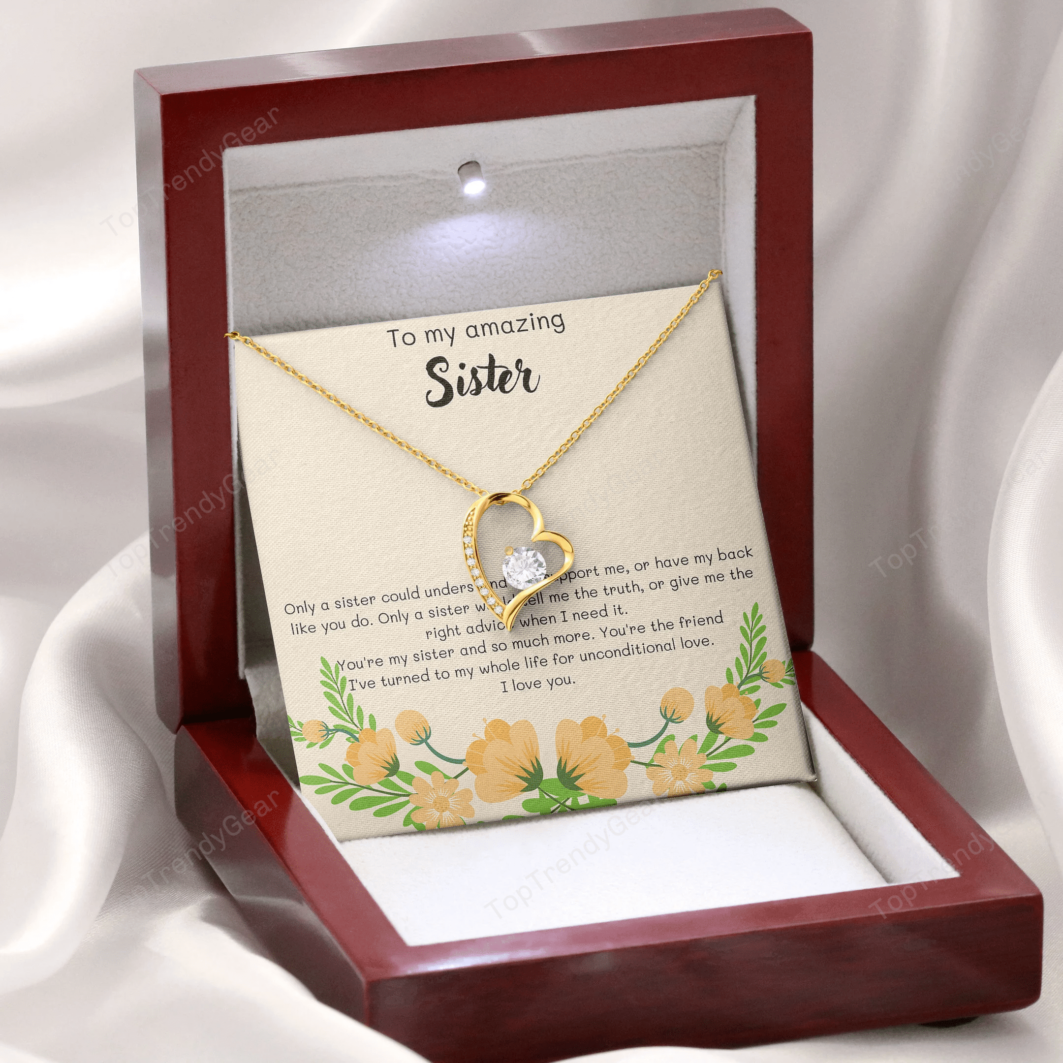 Gift For Sister You're My Sister And So Much More Forever Love Necklace
