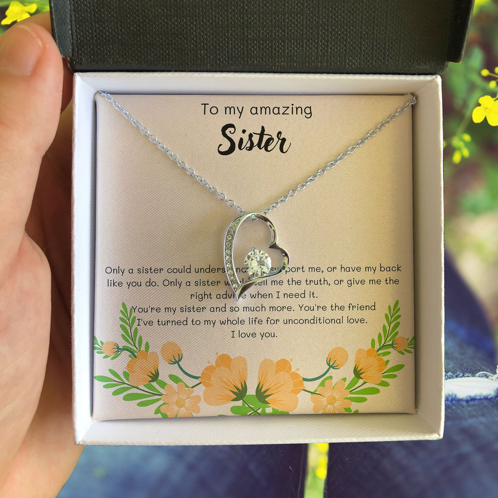 Gift For Sister You're My Sister And So Much More Forever Love Necklace
