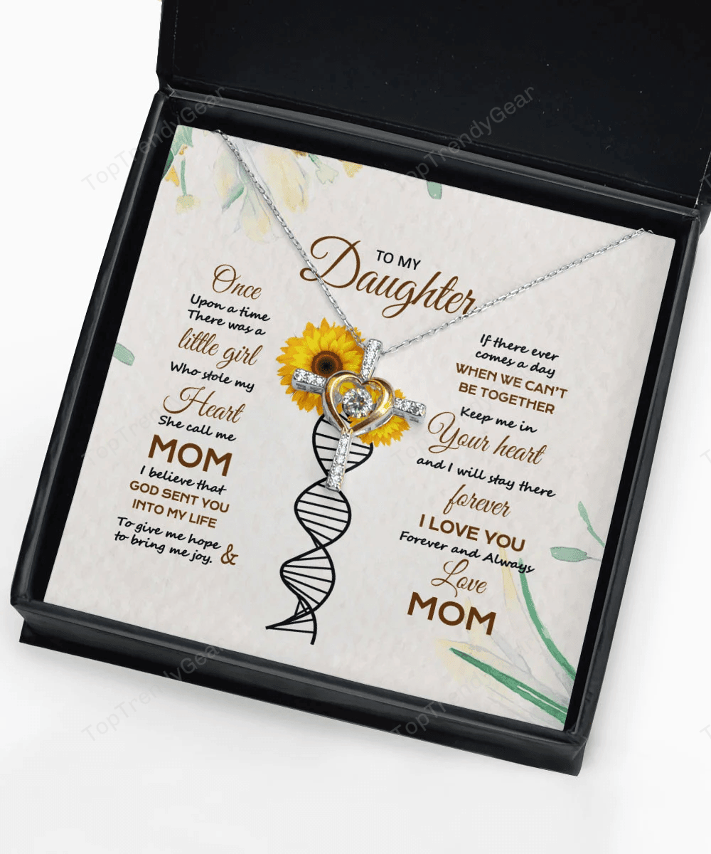 Daughter Necklace I Love You Forever And Always Gift For Daughter From Mom Cross Dancing Necklace 