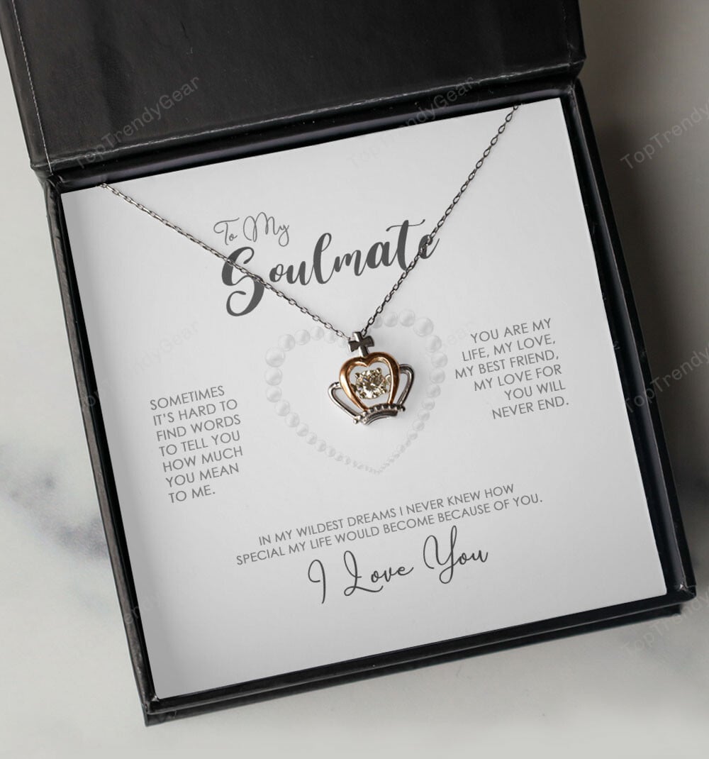 To My Gorgeous Wife My Love For You Will Never End Crown Necklace 