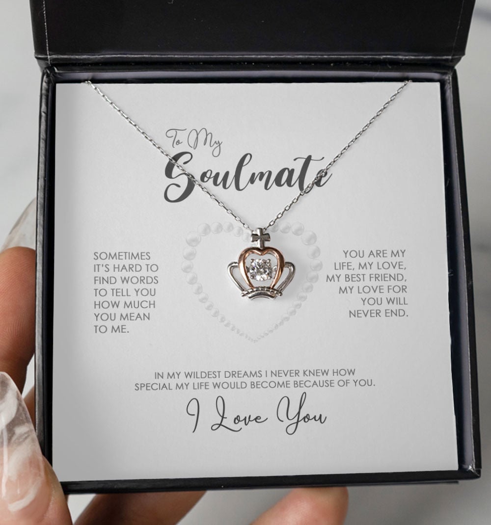 To My Gorgeous Wife My Love For You Will Never End Crown Necklace 