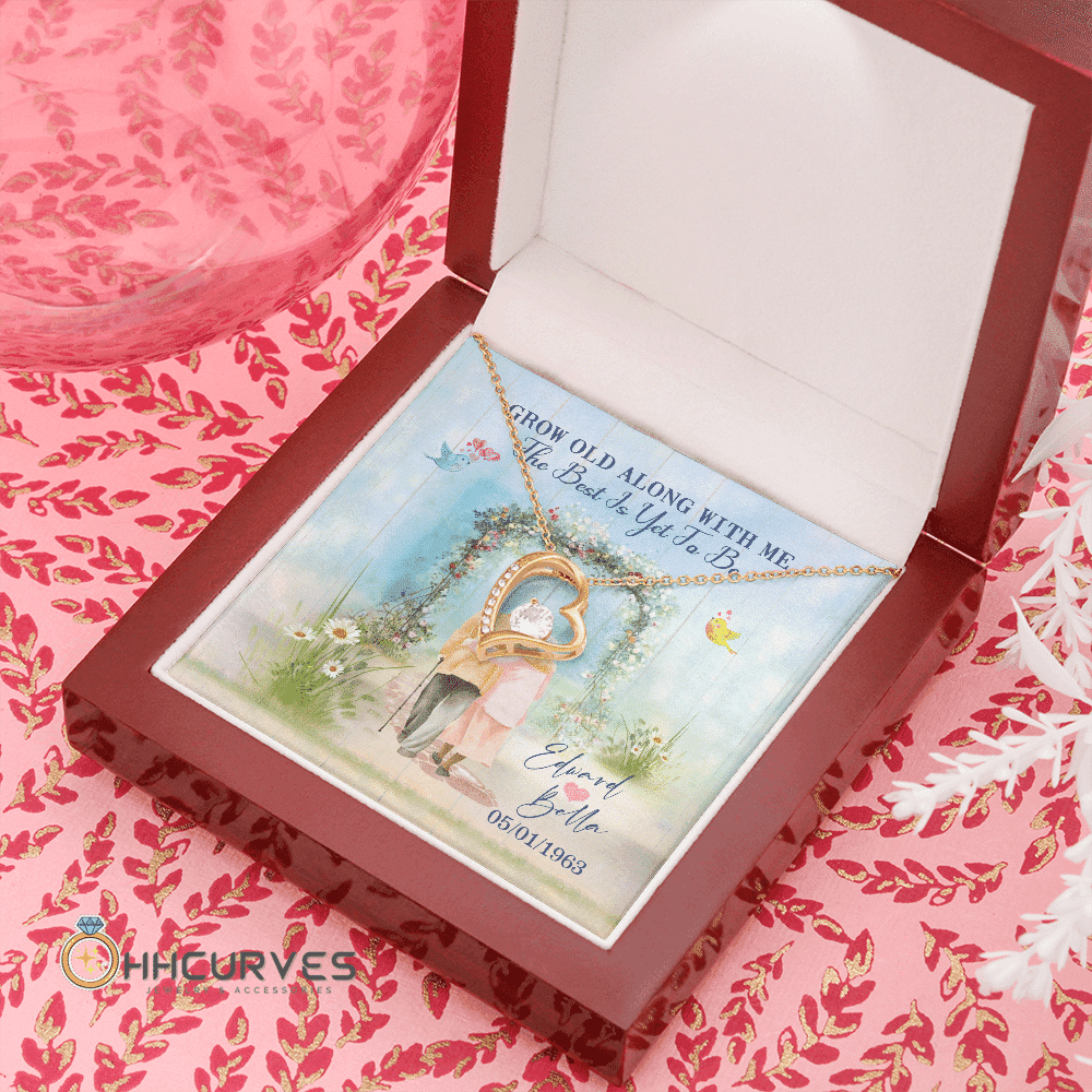Custom Name And Date Anniversary Gifts Grow Old Along With Me The Best Is Yet To Be Gift For Her Forever Love Necklace 