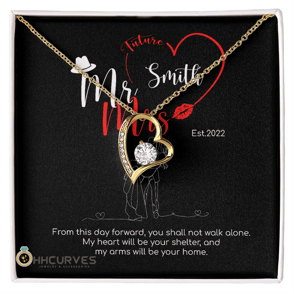 Custom Name And Date Anniversary Gifts Mr. & Mrs. Anniversary Presents By Year Gift For Her Forever Love Necklace 
