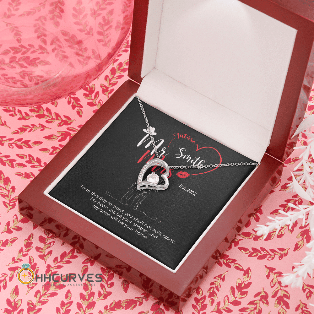 Custom Name And Date Anniversary Gifts Mr. & Mrs. Anniversary Presents By Year Gift For Her Forever Love Necklace 