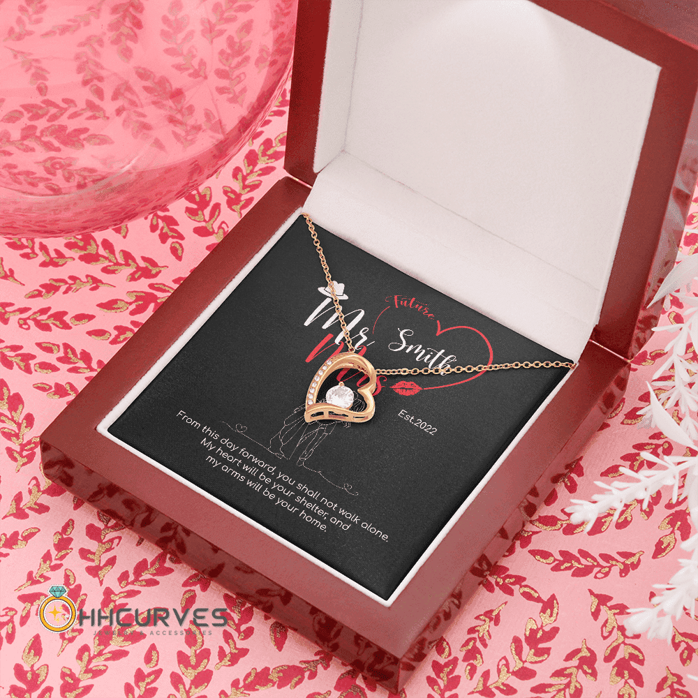 Custom Name And Date Anniversary Gifts Mr. & Mrs. Anniversary Presents By Year Gift For Her Forever Love Necklace 