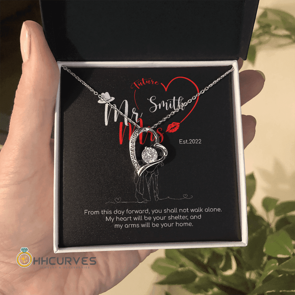 Custom Name And Date Anniversary Gifts Mr. & Mrs. Anniversary Presents By Year Gift For Her Forever Love Necklace 