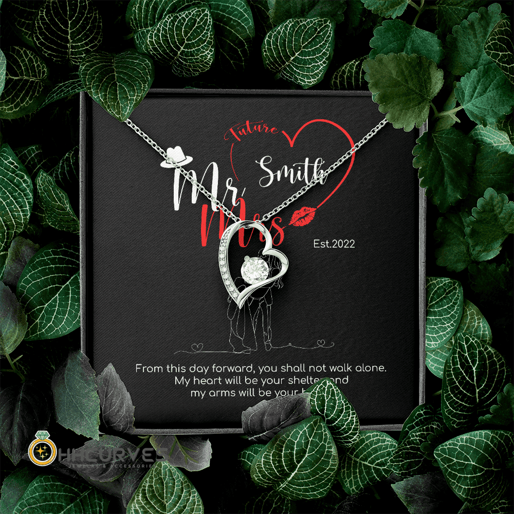 Custom Name And Date Anniversary Gifts Mr. & Mrs. Anniversary Presents By Year Gift For Her Forever Love Necklace 