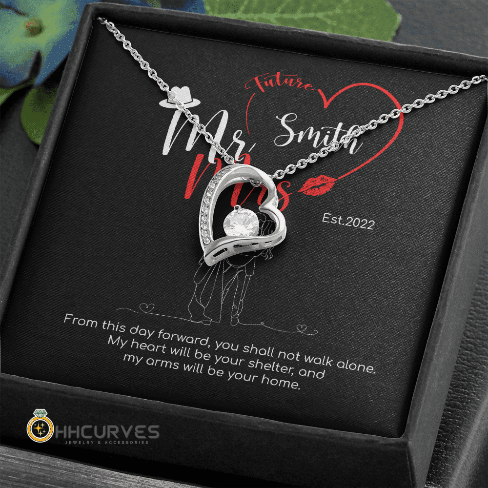 Custom Name And Date Anniversary Gifts Mr. & Mrs. Anniversary Presents By Year Gift For Her Forever Love Necklace 