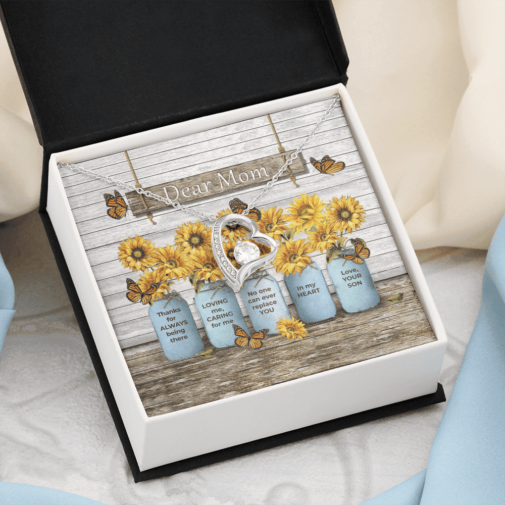 Dear Mom Thanks For Always Being There Forever Love Necklace Gift For Mom 