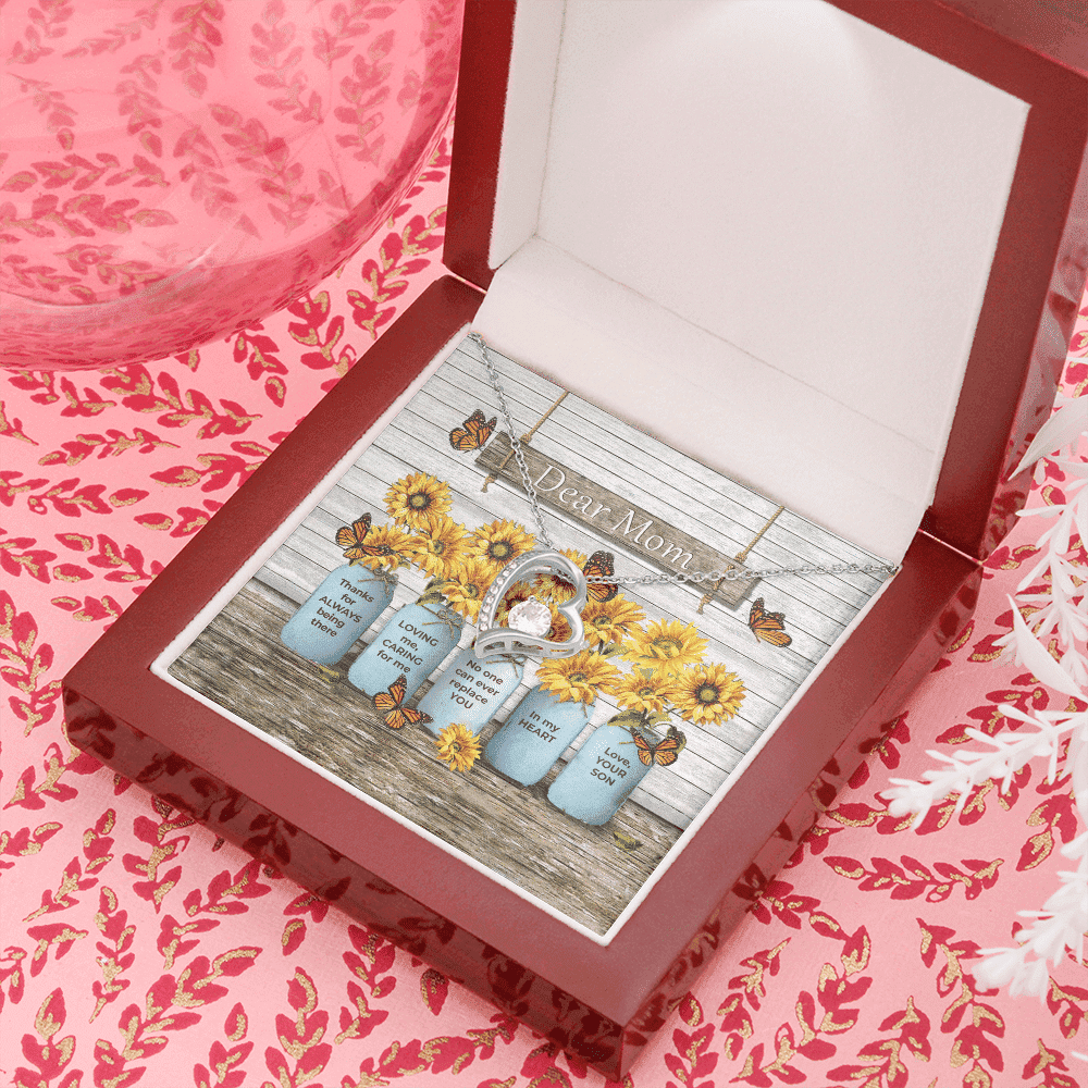 Dear Mom Thanks For Always Being There Forever Love Necklace Gift For Mom 
