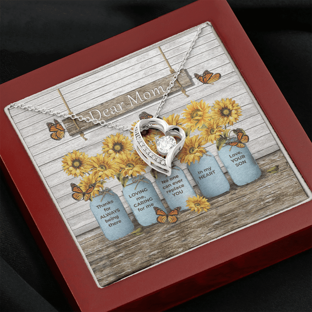 Dear Mom Thanks For Always Being There Forever Love Necklace Gift For Mom 