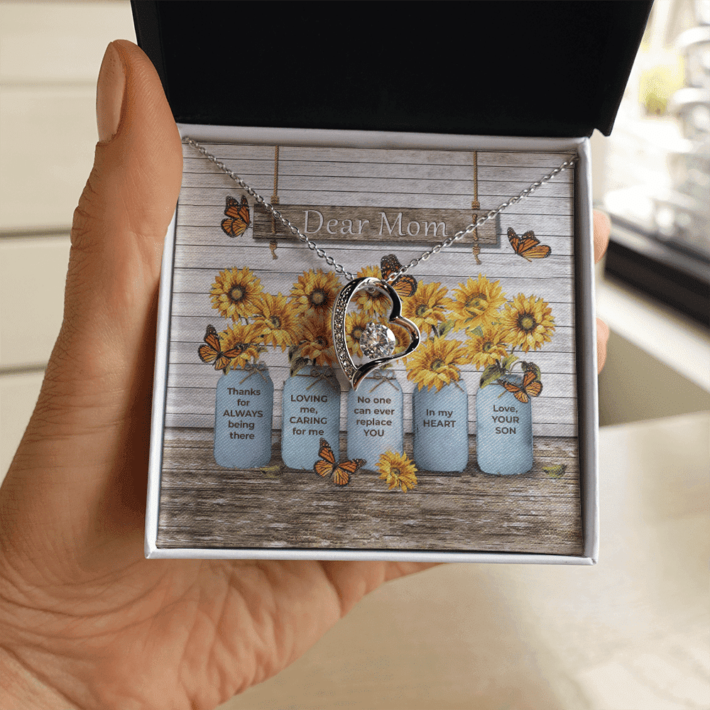 Dear Mom Thanks For Always Being There Forever Love Necklace Gift For Mom 