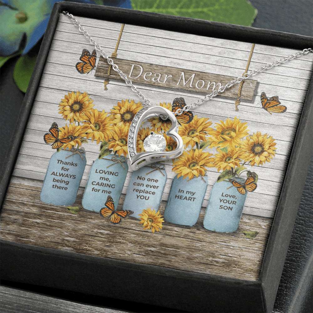 Dear Mom Thanks For Always Being There Forever Love Necklace Gift For Mom 