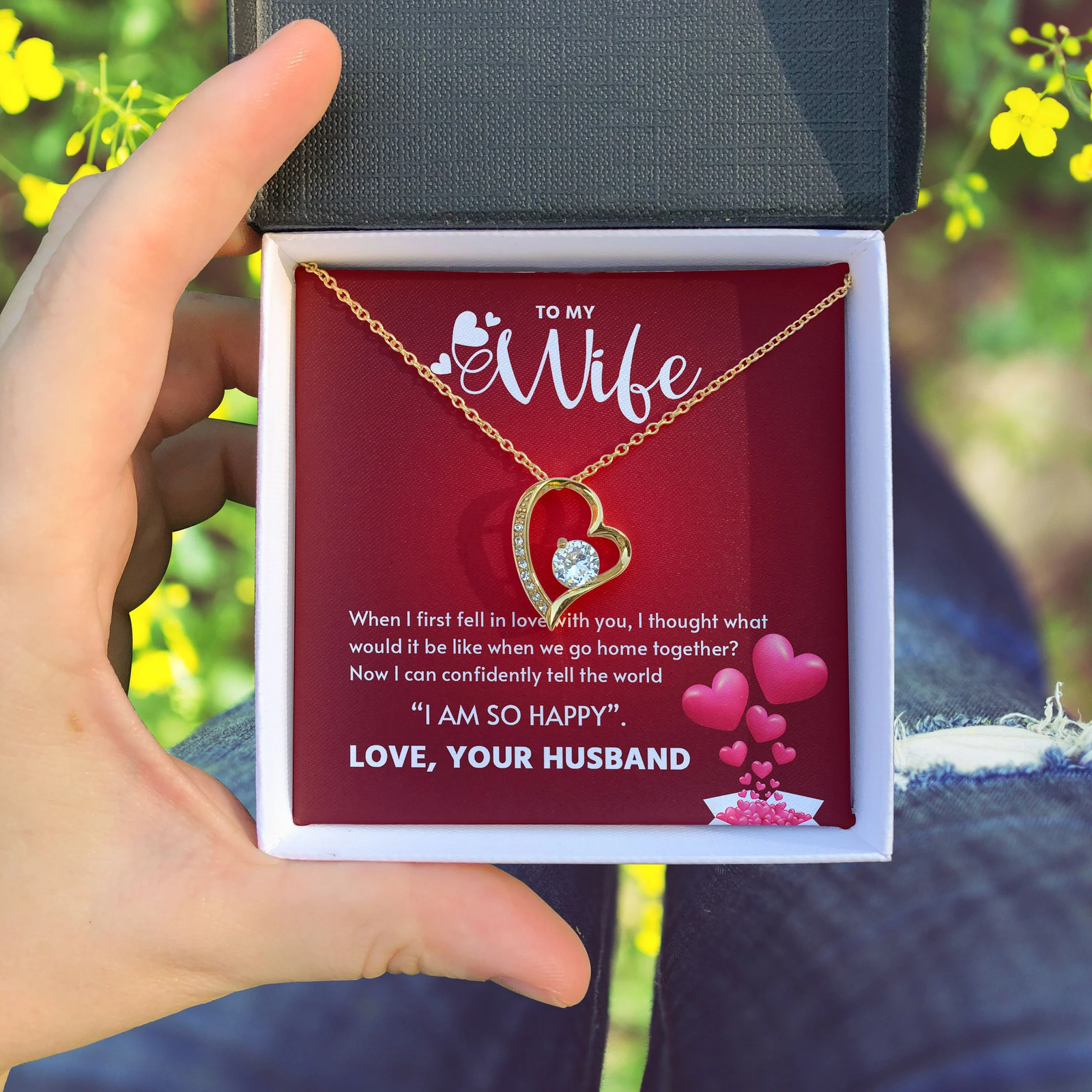 To My Wife I Can Confidently Tell The World I Am So Happy Forever Love Necklace